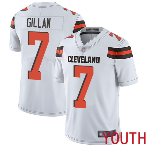 Cleveland Browns Jamie Gillan Youth White Limited Jersey 7 NFL Football Road Vapor Untouchable